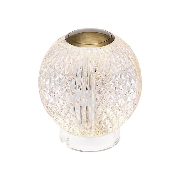 ALORA Marni 4 in. 1-Light 2-Watt Natural Brass Integrated LED Modern Table Lamp