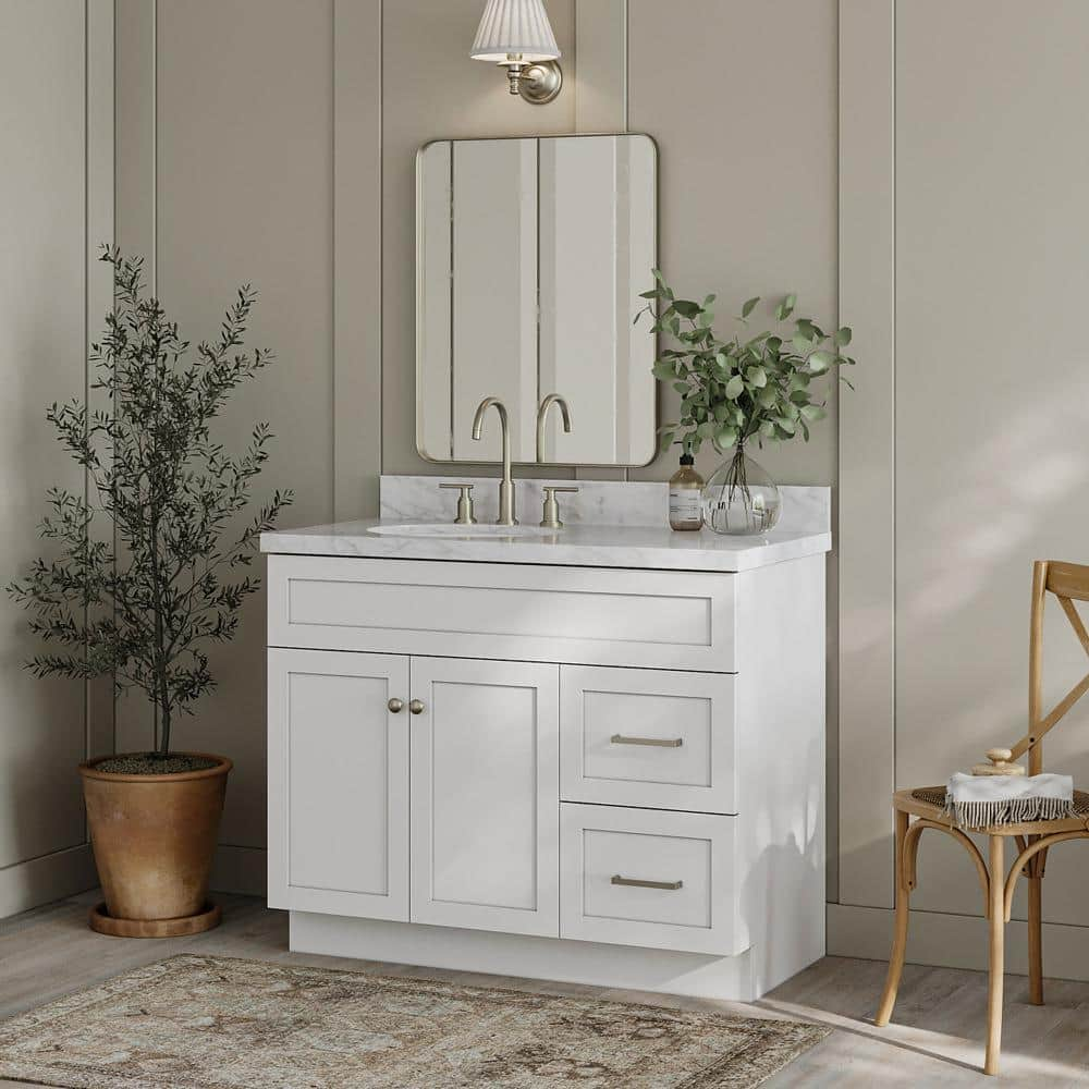 Ariel R042S-BC Bayhill 42 inch Single Free Standing Vanity Cabinet Only - White