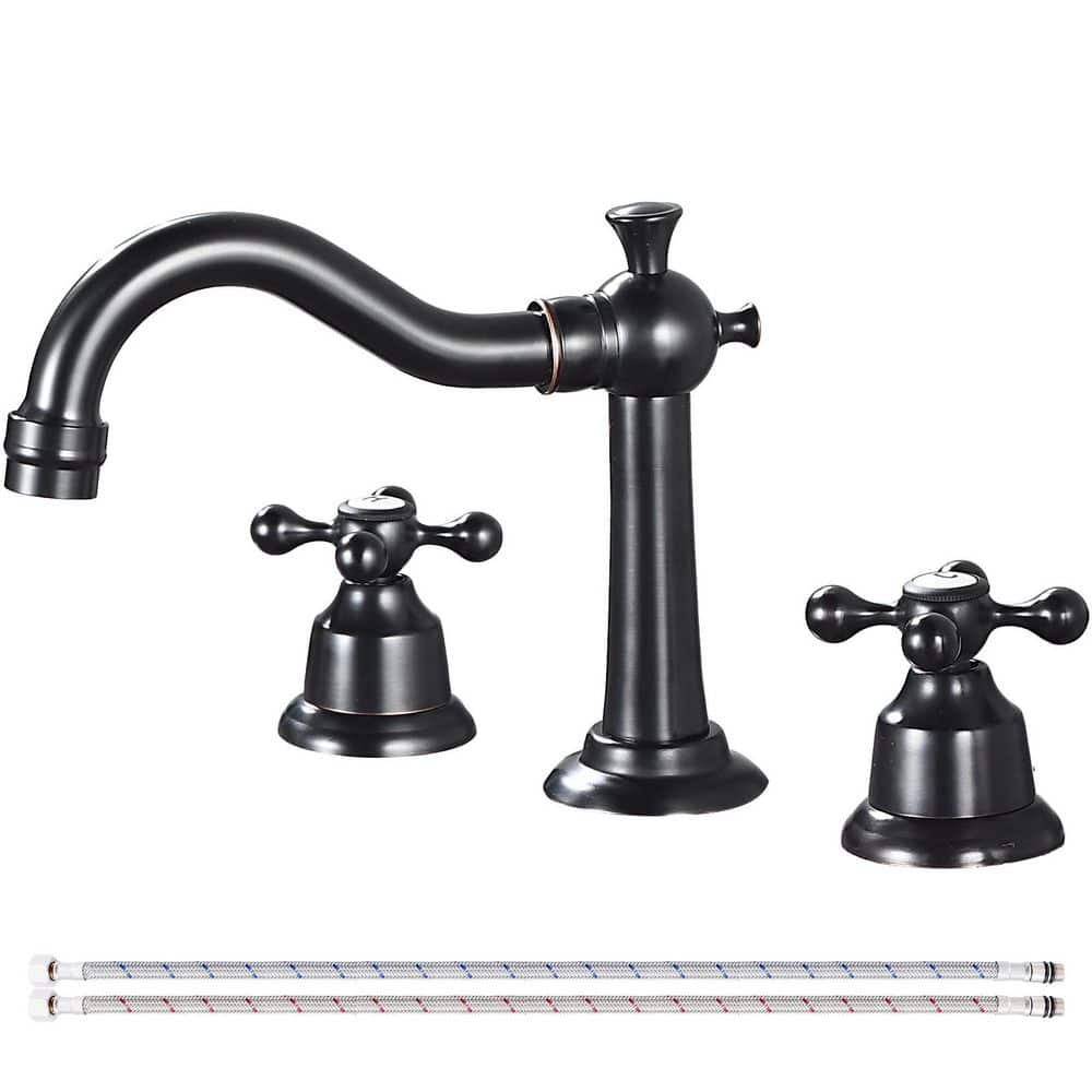 Double Handle 8 in. Widespread Bathroom Faucet 3 Hole Bathroom Sink Faucet 