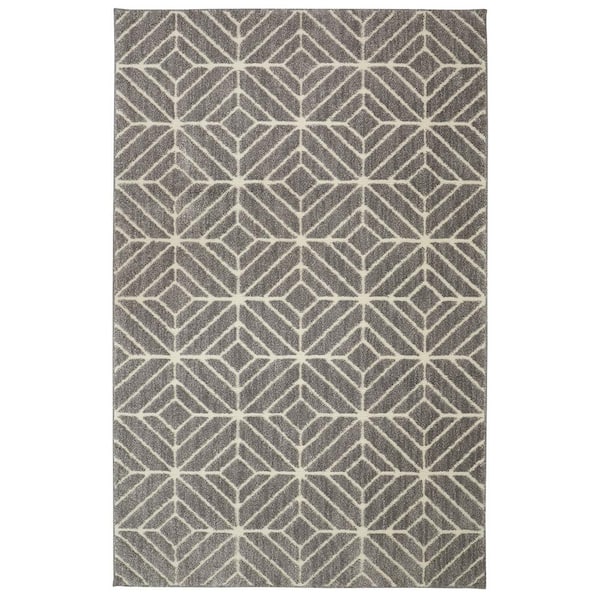 Mohawk Home Quilted Geo Gray 8 ft. x 10 ft. Geometric Area Rug