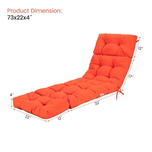 Costway 73 in. W x 4 in. H Indoor Outdoor Chaise Lounge Cushion