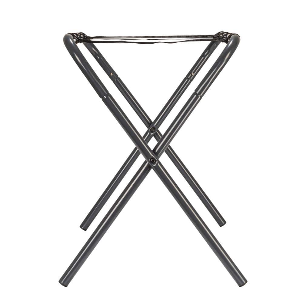 Gray and Black Collapsible Luggage Rack with Metal Frame