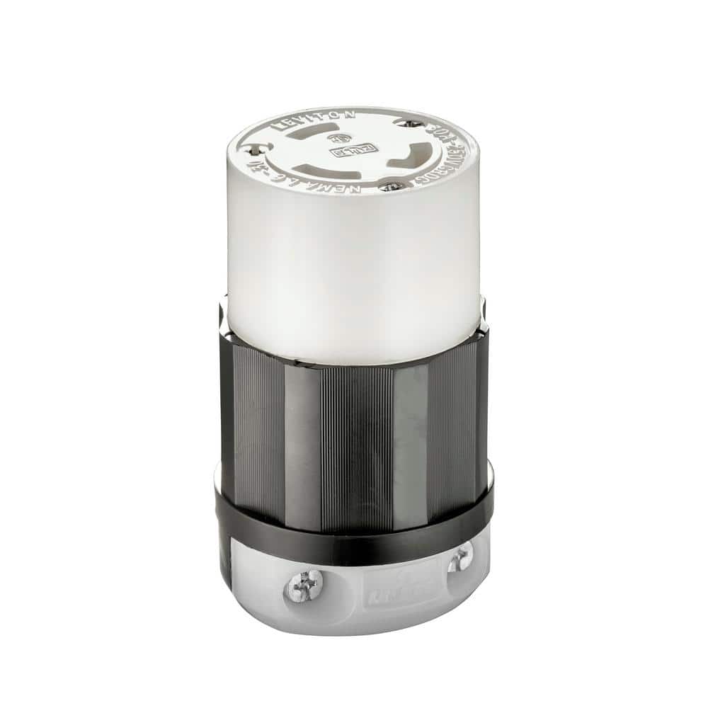 Leviton 30 Amp 250-Volt Locking Connector, Black and White