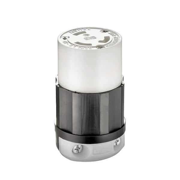 30 Amp 250-Volt Locking Connector, Black and White C2623-CS