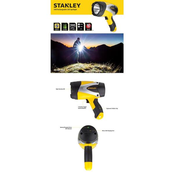 Stanley - Rechargeable 1000 Lumens LED Portable Handheld Spotlight