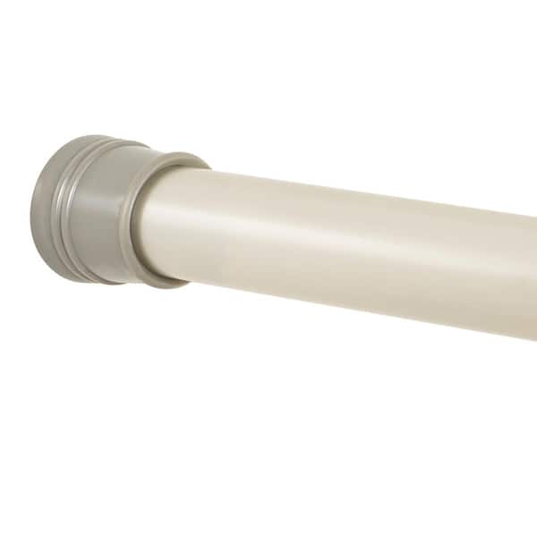 Zenna Home NeverRust 52 in. to 86 in. Aluminum Adjustable Tension Shower Rod in Brushed Nickel