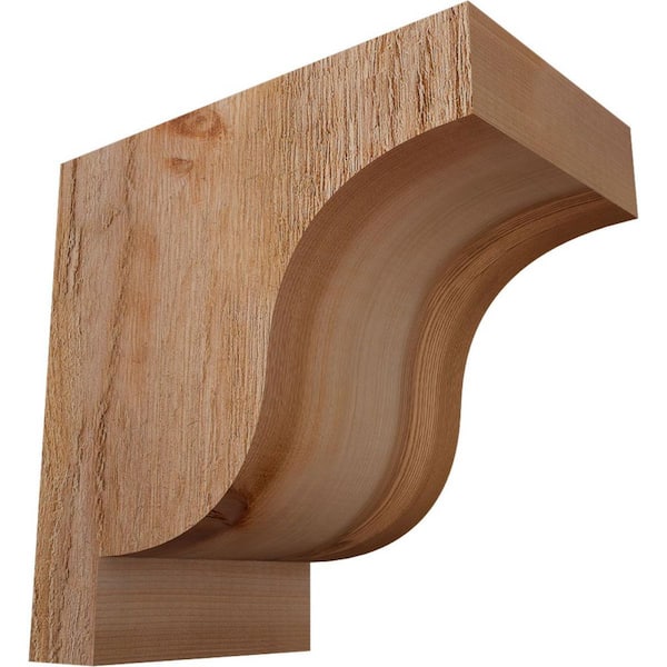 6 in. x 10 in. x 10 in. Western Red Cedar Newport Rough Sawn Corbel