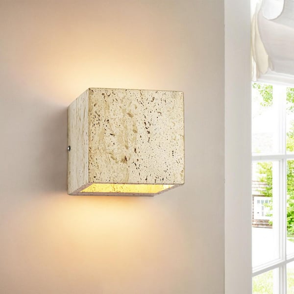 Zenobia 2-Light 4.7 in. Modern Earthy Yellow Square Small LED Wall Sconce