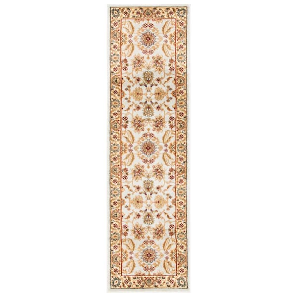 SAFAVIEH Lyndhurst Gray/Beige 2 ft. x 6 ft. Geometric Floral Antique Runner Rug