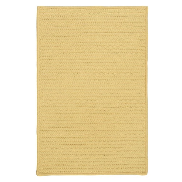 Home Decorators Collection Solid Butter 2 ft. x 8 ft. Braided Indoor/Outdoor Patio Runner Rug