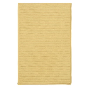 Solid Butter 4 ft. x 4 ft. Braided Indoor/Outdoor Patio Area Rug