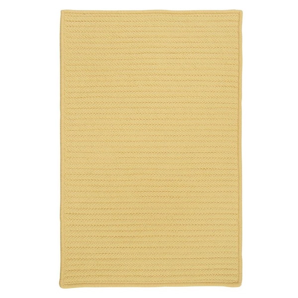 Home Decorators Collection Solid Butter 6 ft. x 6 ft. Braided Indoor/Outdoor Patio Area Rug