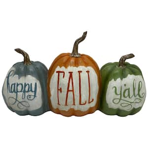 9 in. H Pumpkin Patch with Happy Fall Y'all Thanksgiving Tabletop Decor