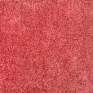 Haze Solid Low-Pile Red 5 ft. Square Area Rug