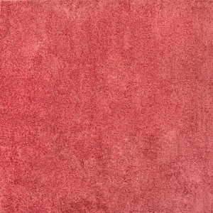 Haze Solid Low-Pile Red 9 ft. Square Area Rug