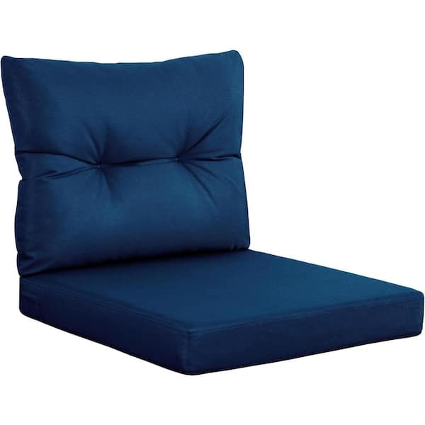 Mximu 24 in. x 24 in. Olefin Navy Outdoor Double Waterproof and UV-Resistant Tech Deep Seat Cushion Set
