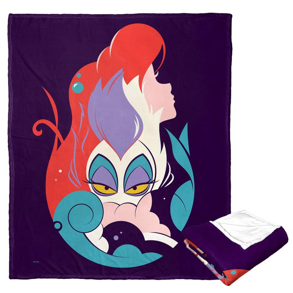 Disney Little Mermaid Classic Heroine and Villain Silk Touch Multi-Colored Throw Blanket