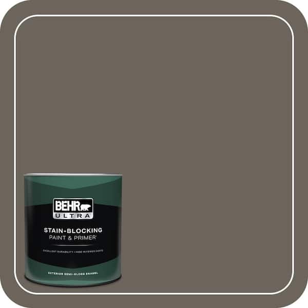 BEHR ULTRA 1 qt. #N360-6 Patio Stone Semi-Gloss Enamel Exterior Paint & Primer
