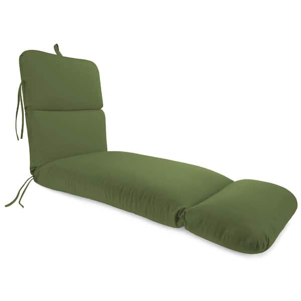 Jordan Manufacturing 22 in. x 74 in. Outdoor Chaise Lounge Cushion w/Ties & Hanger Loop Ver&a Hunter Green Solid Rectangular Knife Edge