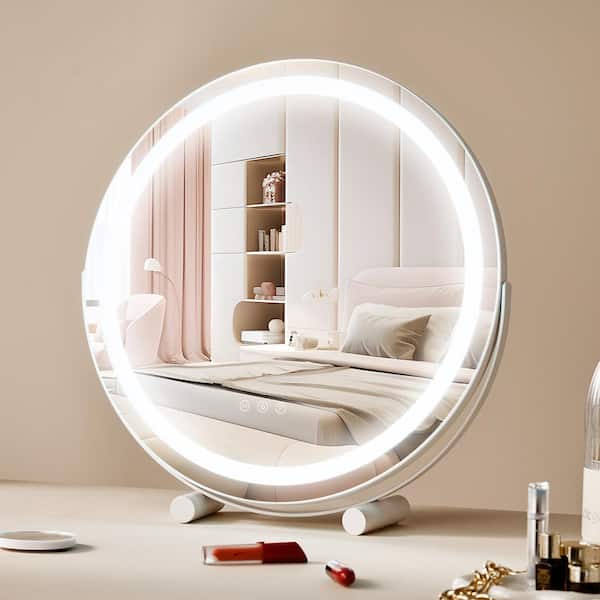 Vanity Mirror with Lights, LED Makeup Mirror 3-Color Lighting Modes, with 3.9 in. x 20.6 in. Magnification Mirror