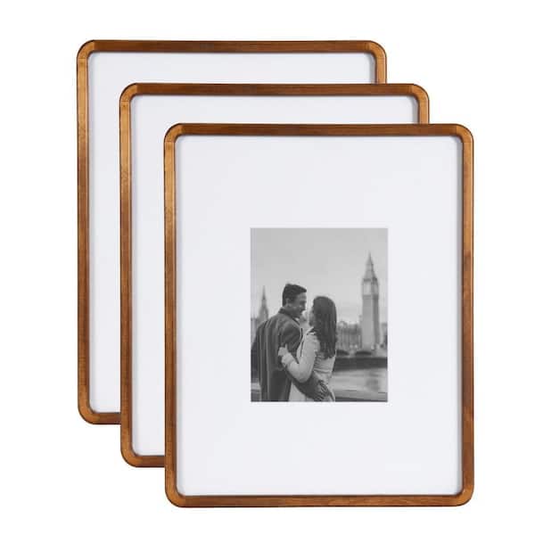 Kate and Laurel Inglewood 21 in. x 17 in. Walnut Brown Picture Frame (Set of 3)