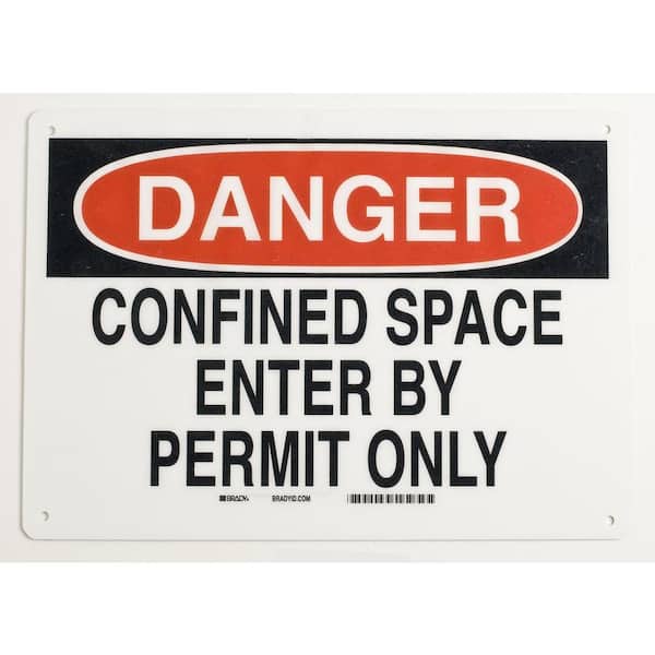 Brady 7 in. x 10 in. Aluminum Confined Space Sign