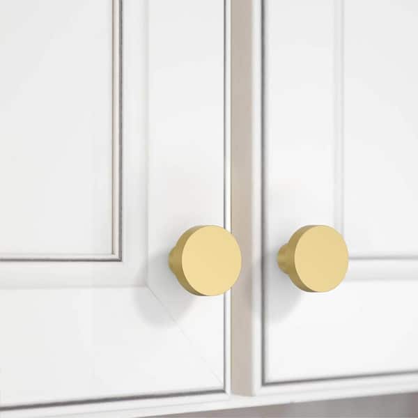 Wudkey 10 Pack Brushed Gold Round Cabinet Knob, Kitchen Cabinet Hardware  Knobs for Drawers and Dressers DG1E52_9 - The Home Depot