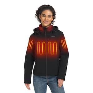 Women's Large Black 7.38-Volt Lithium-Ion Heated Dual Control Jacket with One 4.8Ah Battery and Charger
