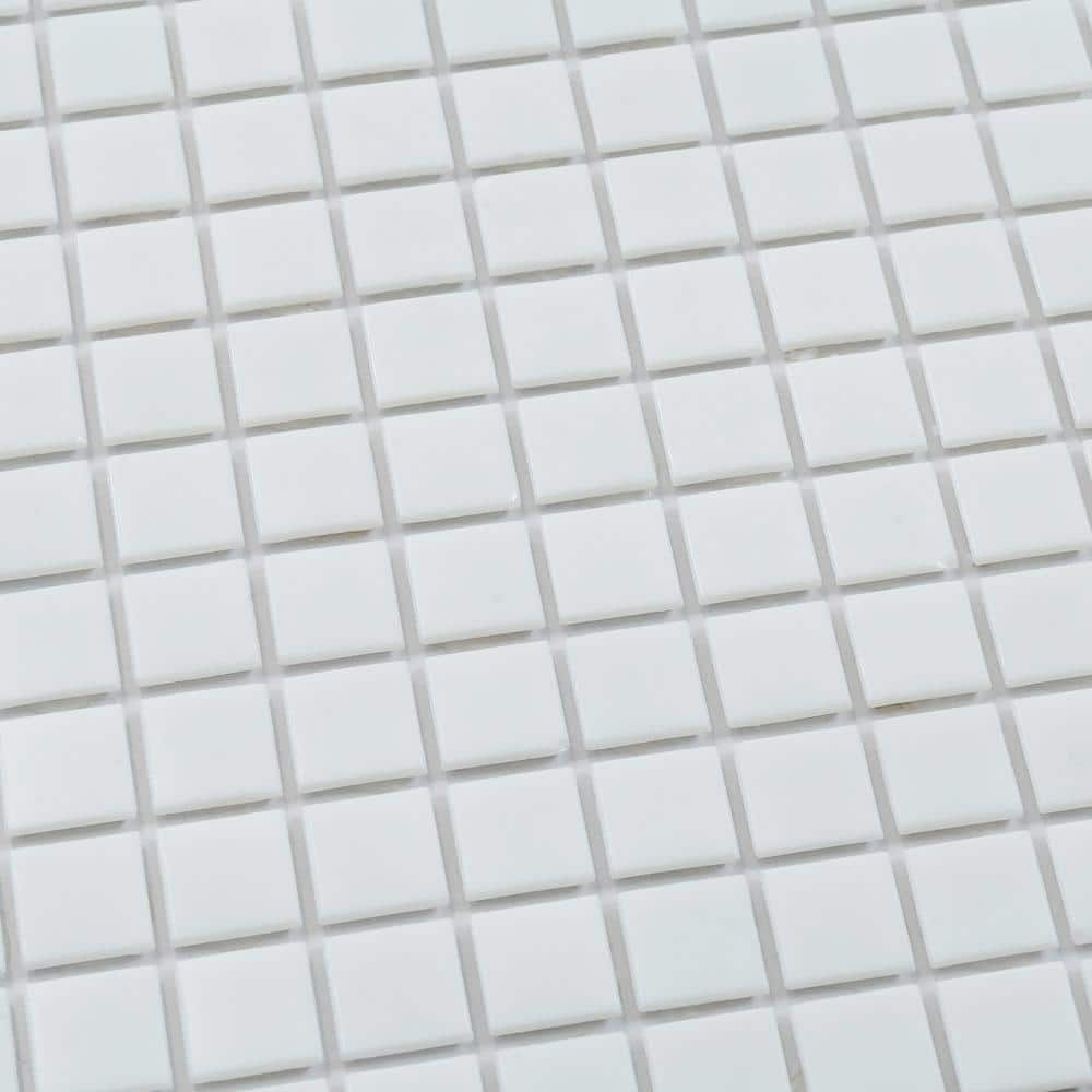 Rice White 12" x 12" Iridescent Glass Mosaic Tile