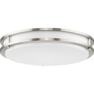 Abide Collection 5-CCT 14 in. Brushed Nickel Contemporary Integrated LED Medium Flush Mount Light