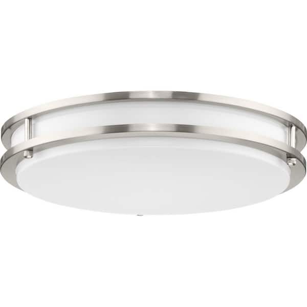 Progress Lighting Abide Collection 5-CCT 14 in. Brushed Nickel Contemporary Integrated LED Medium Flush Mount Light