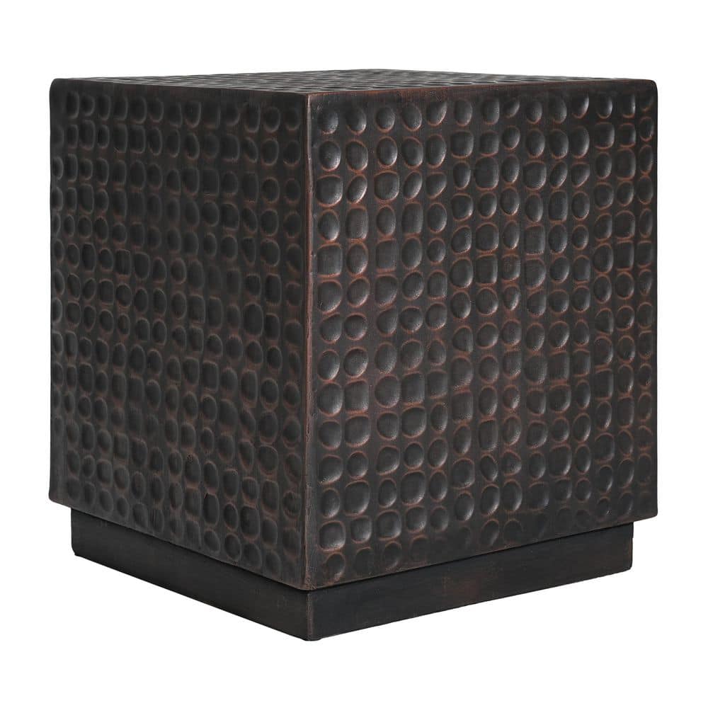 Bridget Outdoor/Indoor Antique Copper Fluted Cube Concrete MGO Patio Side Table Accent Table price history on PriceWatchPro