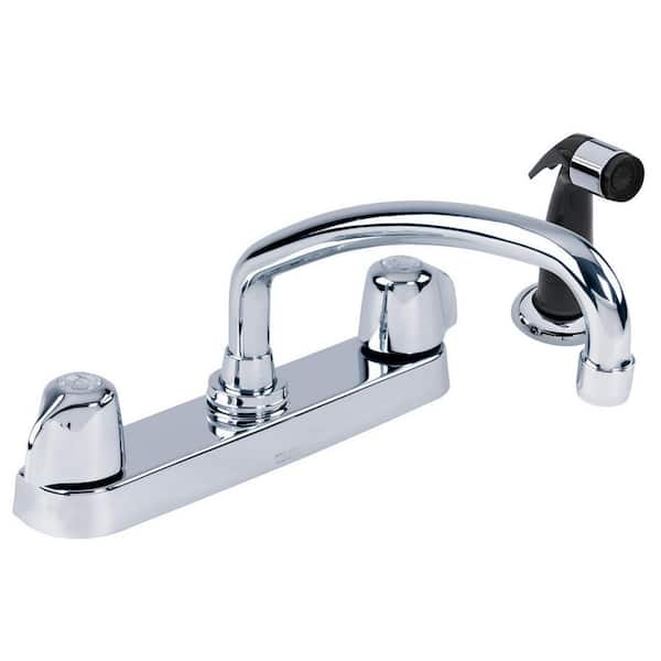 Gerber Classics 2-Handle Deck Mount Standard Kitchen Faucet with Side Spray in Chrome