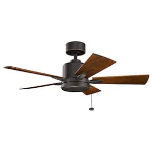 Lucian II 42 in. Indoor Olde Bronze Downrod Mount Ceiling Fan with Pull Chain