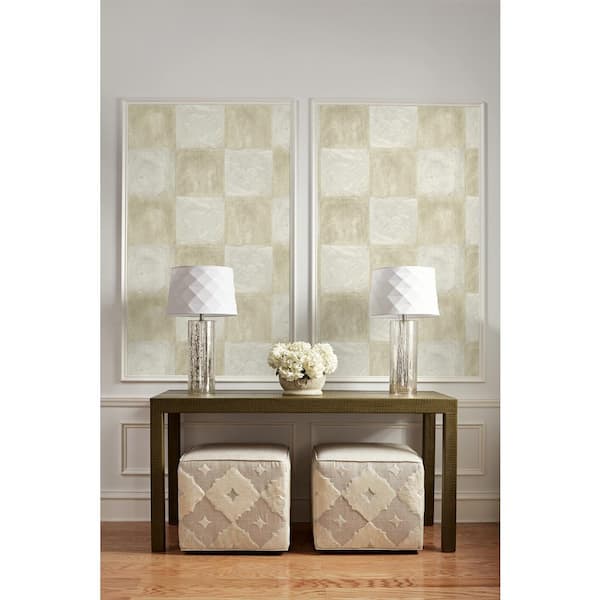 Corsica Tiles Metallic Pearl and Beige Paper Strippable Roll (Covers 60.75 sq. ft.)