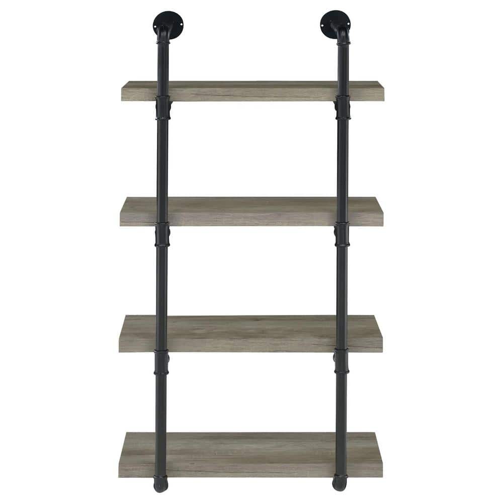 23.5 in. W x 11.50 in. D Gray Particle Board 4-Tier Decorative Wall Shelf a