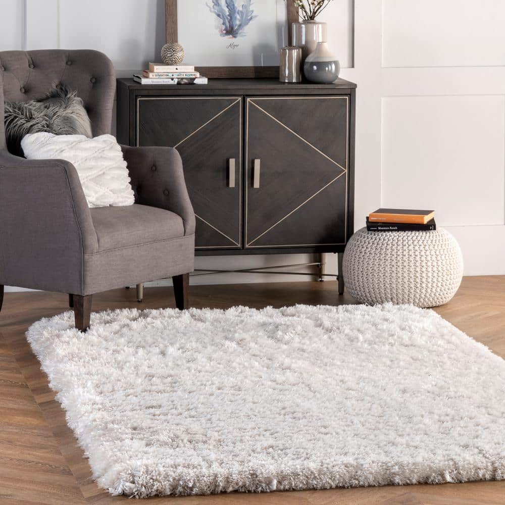 Ivory Bliss Tufted Handmade Shag Rug 4' x 6'