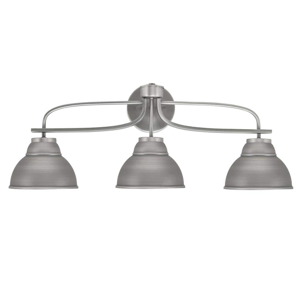 Olympia 28.5 in. 3-Light Graphite Vanity Light Metal Shade