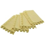 Charm Lace 20 in. x 20 in. Pastel Yellow Floral Trim Napkins (Set of 4)