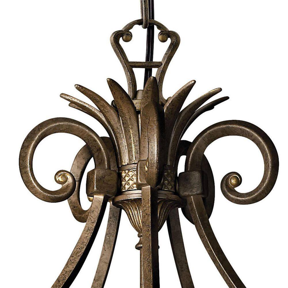 Pearl Bronze 5-Light Chandelier with Clear Optic Glass