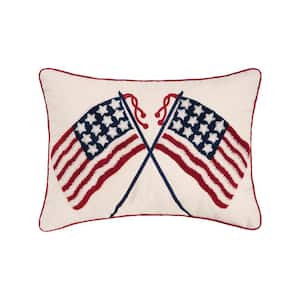 14 in. x 20 in. Double US Flag Pillow