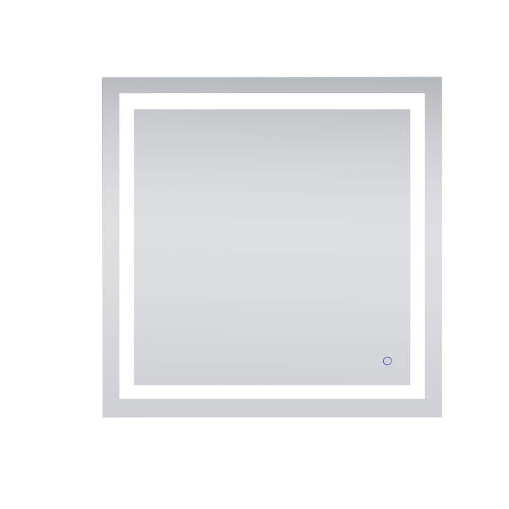 Timeless Home 36 in. W x 36 in. H Rectangle Frameless Silver LED Mirror
