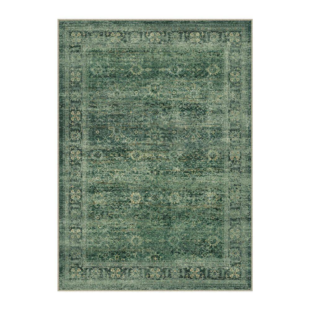 HaiiMeid Oasis Secret Green 8 ft. x 10 ft. Distressed Vintage