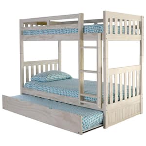 Light Ash Series Gray Twin Size Bunkbed with Twin Trundle
