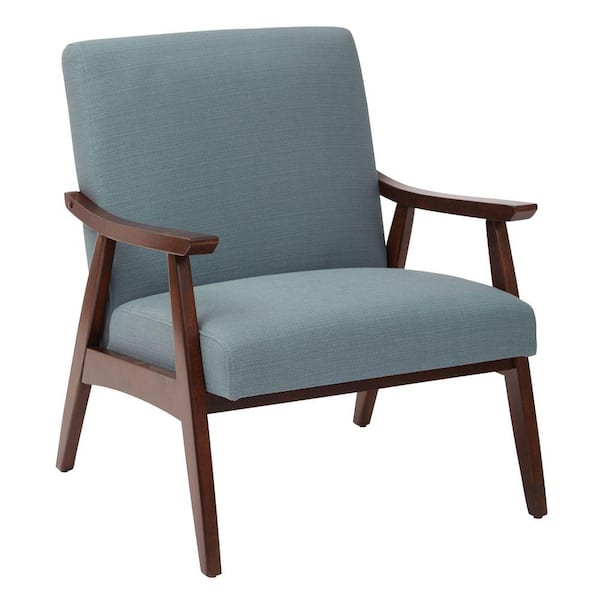 OSP Home Furnishings Davis Blue Fabric Arm Chair