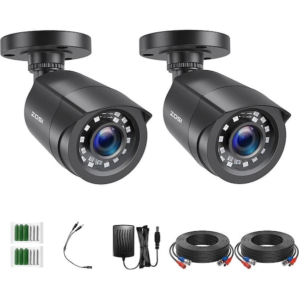 ZOSI Wired 1080P FHD Outdoor Bullet TVI Security Camera Compatible with TVI DVR (2-Pack)