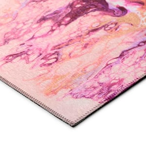 Copeland Flamingo 1 ft. 8 in. x 2 ft. 6 in. Abstract Accent Rug