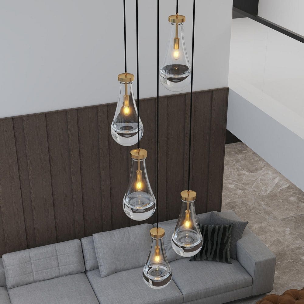 5-Light Gold High Adjustable Linear Chandeliers for Living Room, Foyer, Stairwelland Bedroom price history on PriceWatchPro