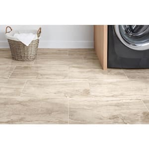 Romagna Ivory 12 in. x 24 in. Polished Porcelain Stone Look Floor and Wall Tile (14 cases/224 sq. ft./pallet)