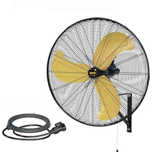 30 in. Black Outdoor Misting Wall Fan - 3 Speeds, 80° Oscillation, IP44 Waterproof, UL Listed for Commercial/Warehouse